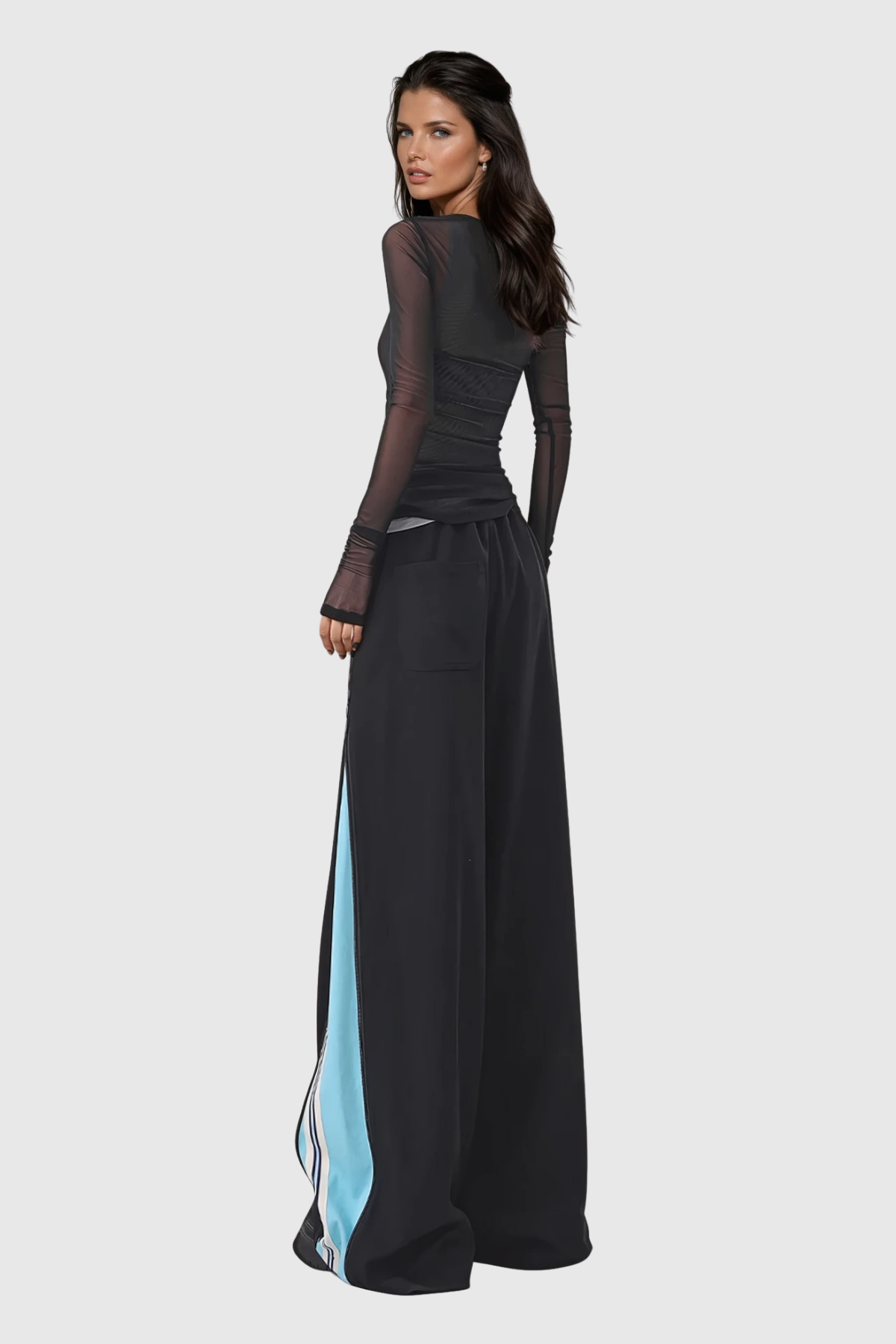 Yoel Deconstruct Stripe Wide Leg Pants