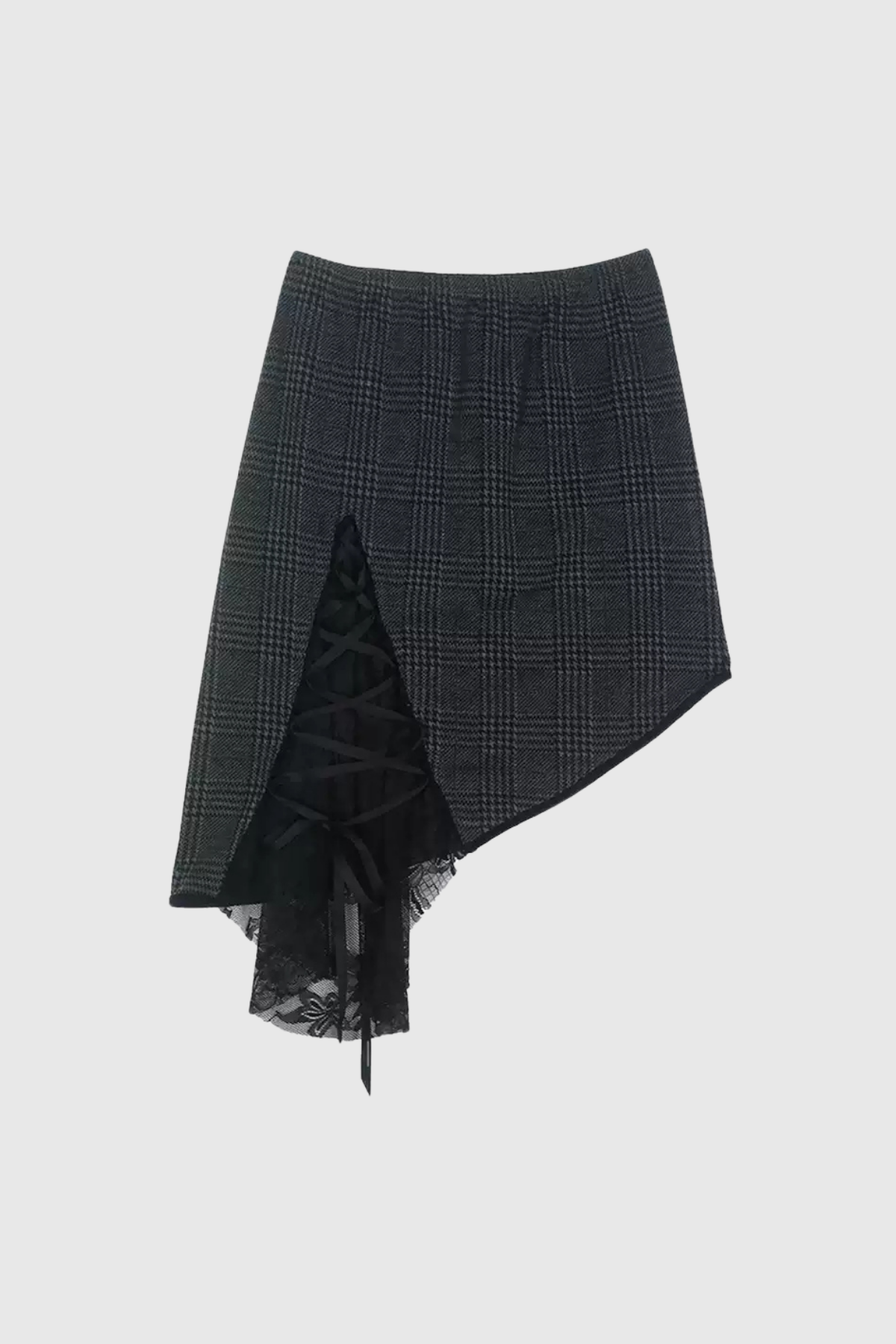 Zafar Grid Lace Backless Lapel Skirt Set