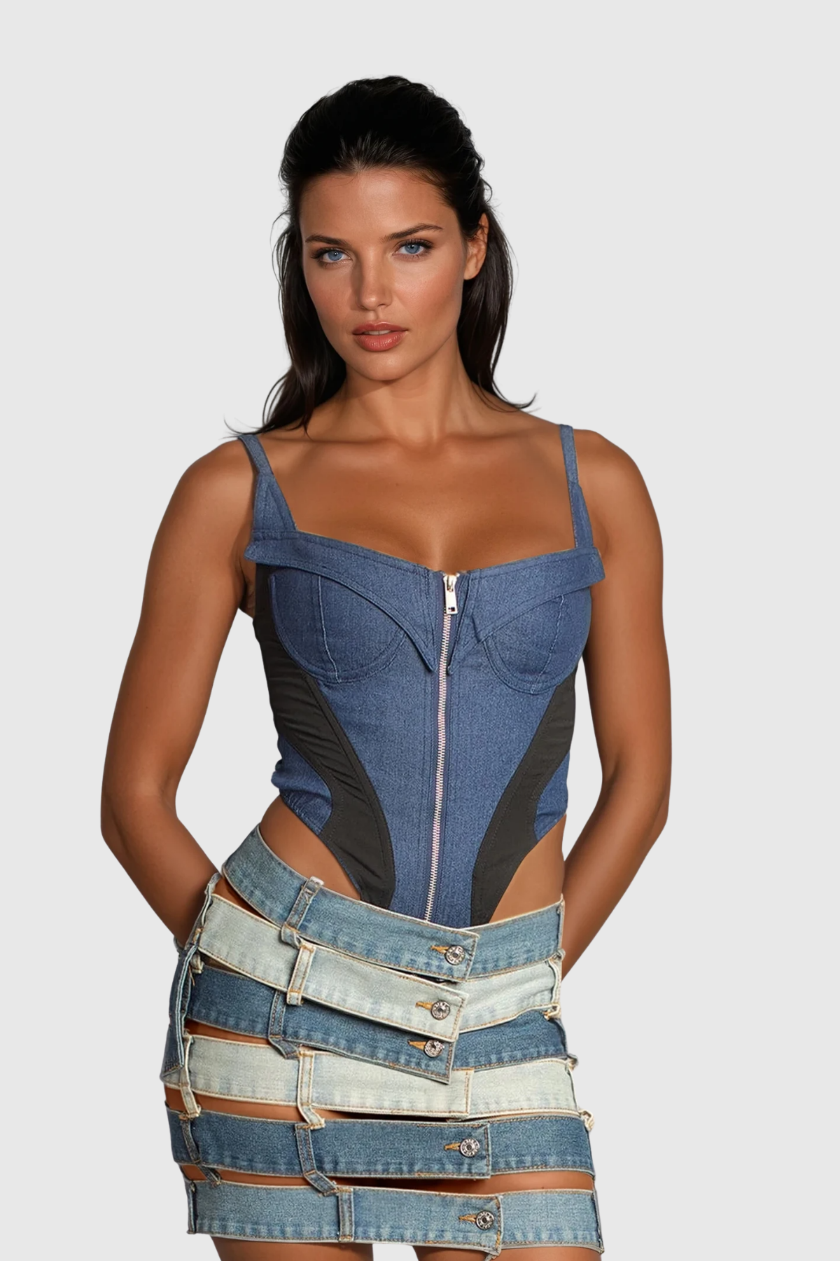 Zakhar Cutout Deconstruct Mini Skirt